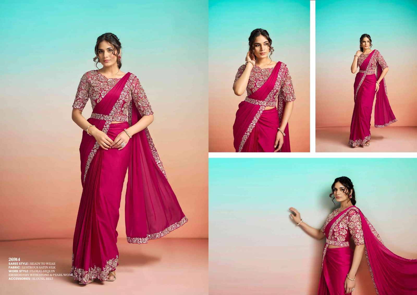 It Girl Edit By Mahotsav Creation 26906 To 26919 Series Indian Traditional Wear Collection Beautiful Stylish Fancy Colorful Party Wear & Occasional Wear Pure Silk Sarees At Wholesale Price